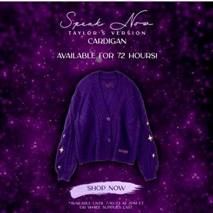 Taylor Swift Speak Now Cardigan!💜 M/L